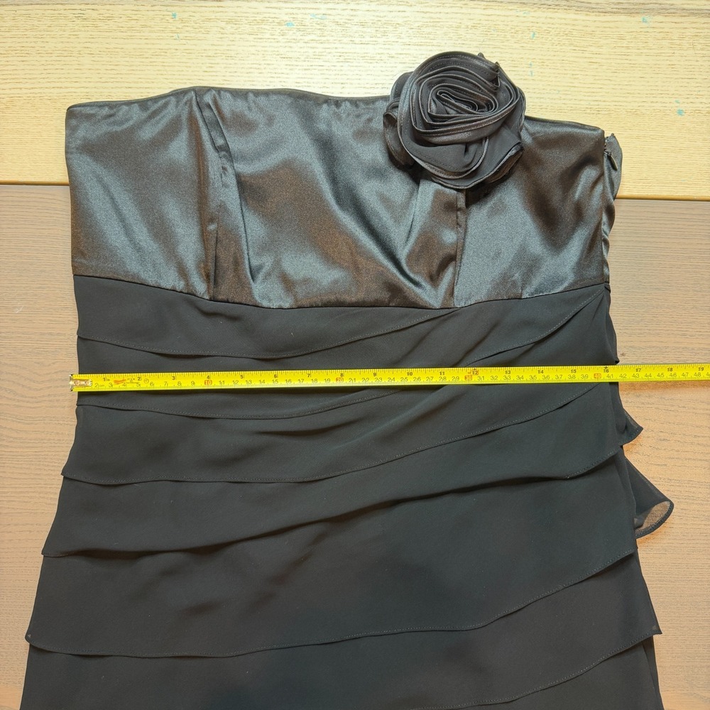 White House Black Market Dress Women 12 Cocktail Ruffle little black dress prom - Picture 6 of 9